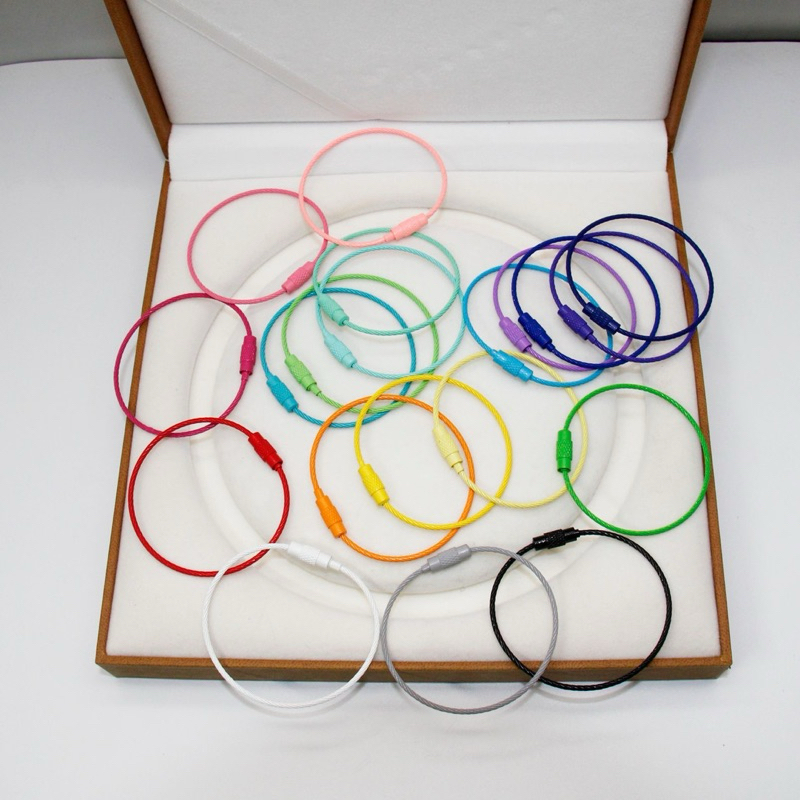 Z32 1Pcs O Ring Besar / Tali Kawat Gantungan Kunci Mobil / Tas Warna-Warni Harga