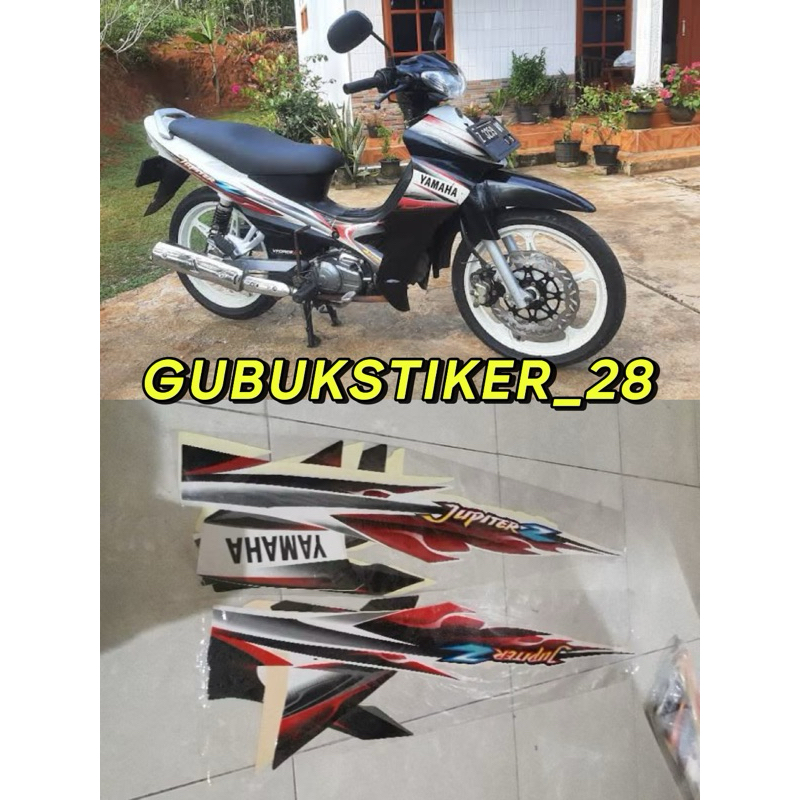 STRIPING STIKER LIS BODY MOTOR YAMAHA JUPITER Z TAHUN 2004 HITAM PUTIH