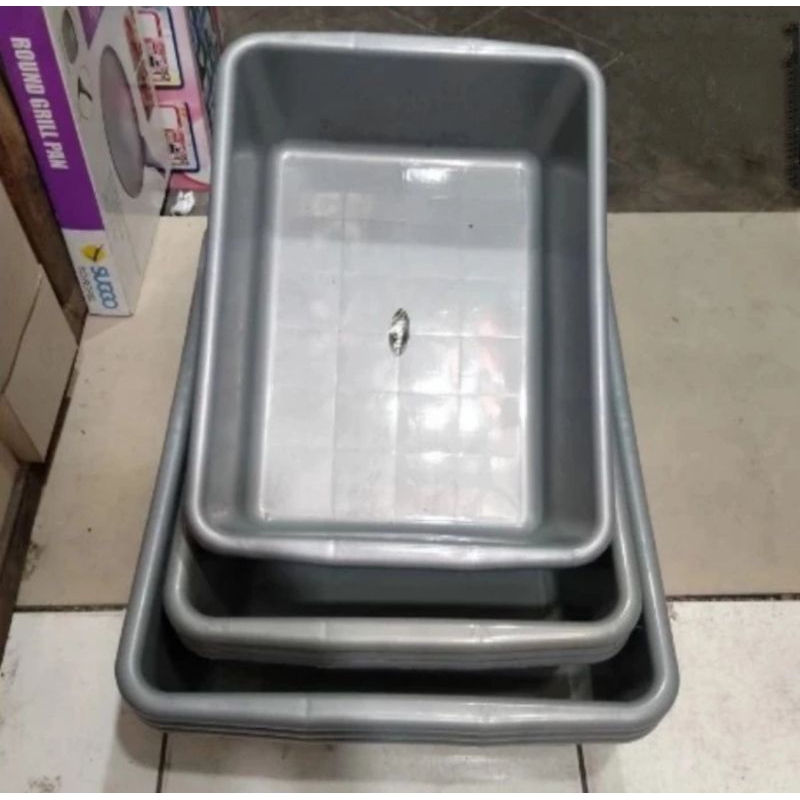 Bak Segi plastik Taiwan/ Bak Segi Abu Taiwan Serbaguna/ Bak pasir kucing Taiwan Bs 001, Bs 002 dan B