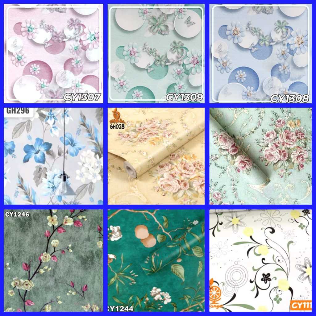 Wallpaper Dinding Kamar TIdur Walpaper Dinding Ruang Tamu Aesthetic Cantik Natural Motif Bunga Alam 