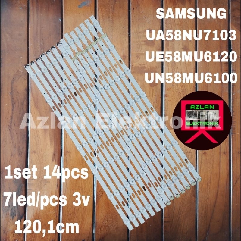 BACKLIGHT LED TV SAMSUNG 58NU7103 58MU6120 LAMPU BL 58NU 14PCS 3V