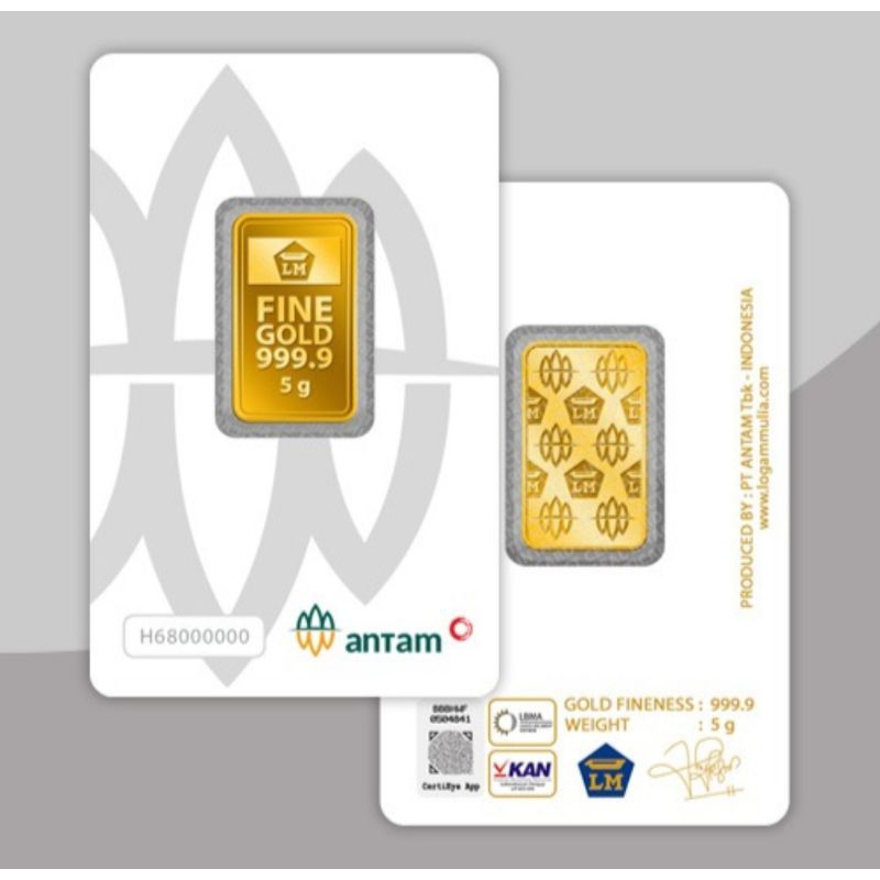 LOGAM MULIA EMAS ANTAM 5 GRAM BARU