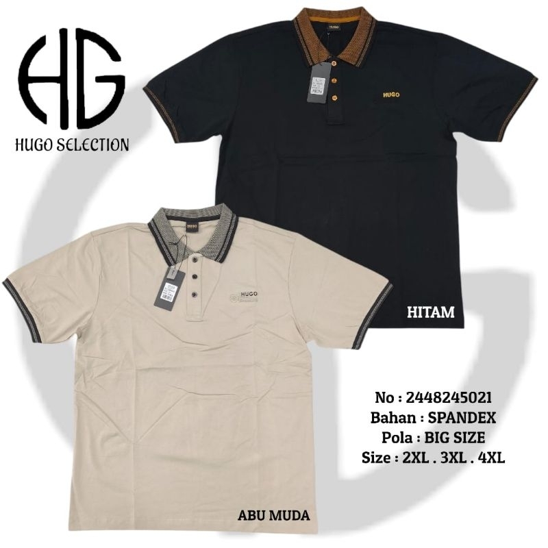 (New Stock) Kaos Kerah Polo Pria Jumbo (Big Size) | Hugo Selection Original