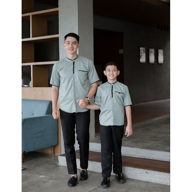 Baju Koko Atasan Muslim Coupel Terbaru Ayah dan Anak Laki2