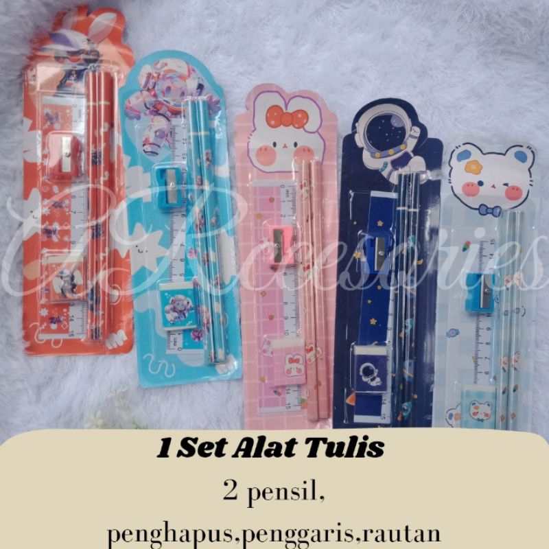 

1 Set Alat Tulis Sekolah/Alat Tulis Karakter Lucu/Alat Tulis Murah