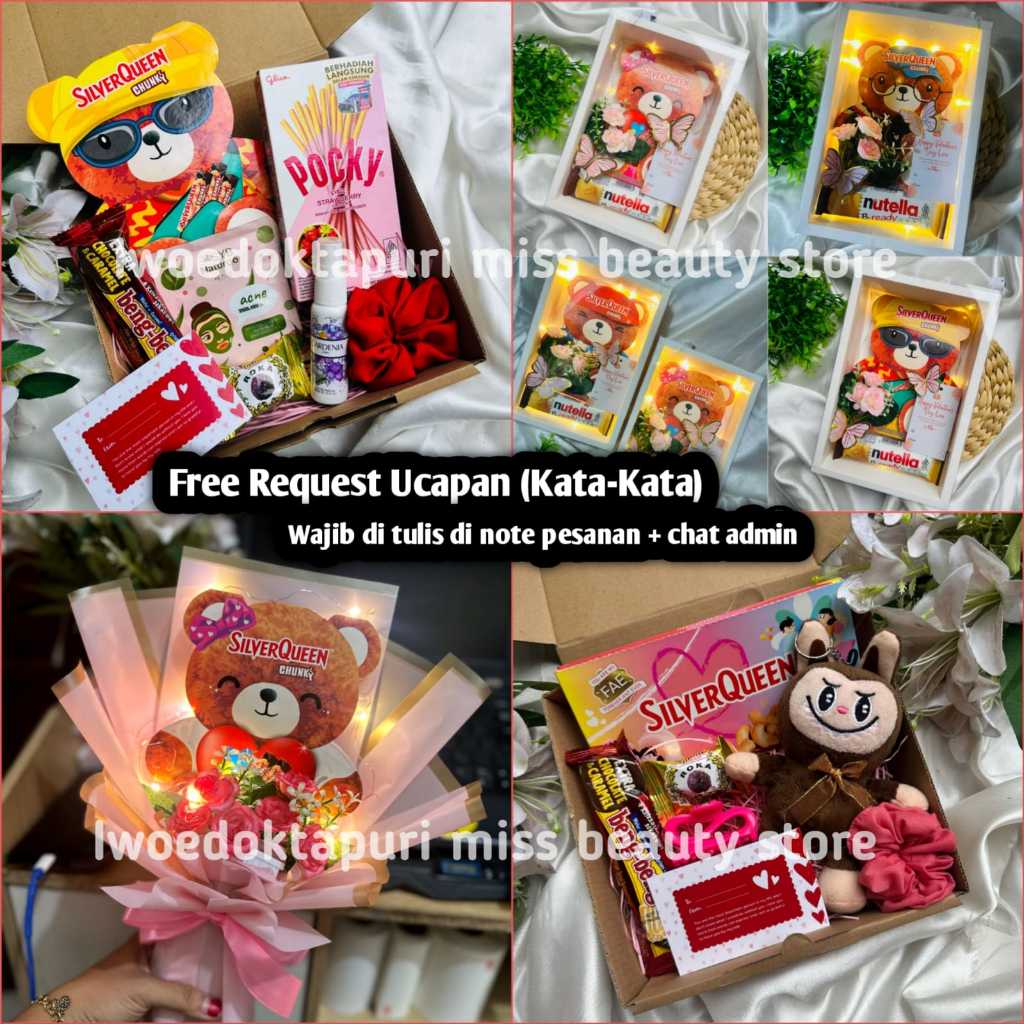 

Hampers Silverqueen Beruang Bear Valentine Cewek Cowok Untuk Kado Ulang Tahun Wisuda dan Pernikahan isi Jam Tangan Wanita Pria Kacamata Parfum Hedaset dalam Gift Box Promo Harga Murah Grosir Bayar Cod