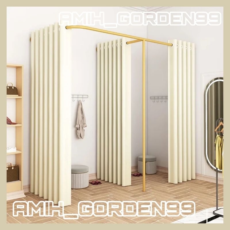 Gorden Blackout Full Polos 100% Cream - Gorden Fitting Room - Gorden Jendela Minimalis 6 Gelombang 1