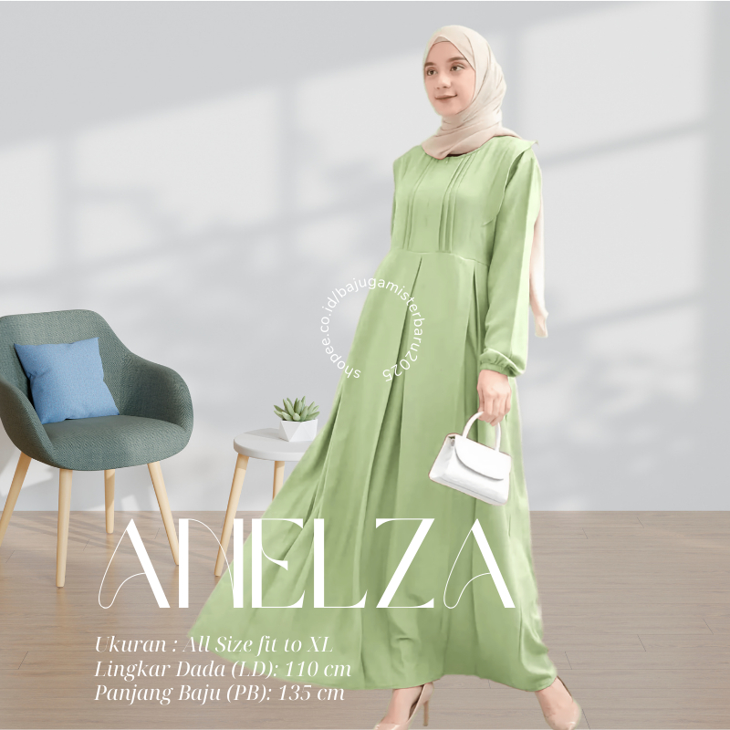 Baju Gamis Terbaru 2025 Lebaran Wanita Dress Muslim Kondangan Remaja ANELZA Lemonskin Import Kekinia