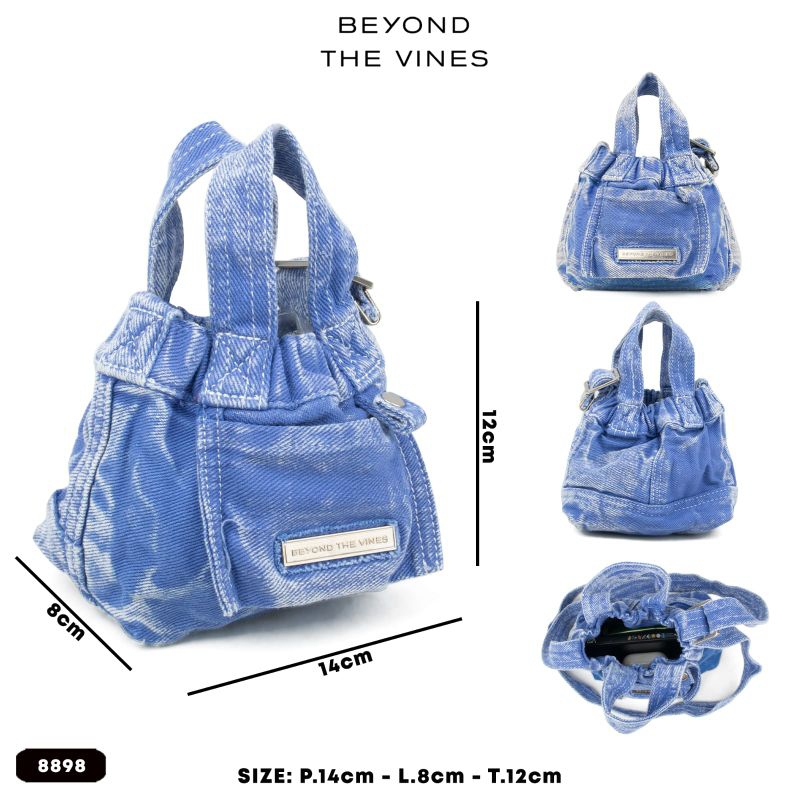 SAMVIN TAS SELEMPANG WANITA BtV 8898 DENIM MICRO IMPORT.