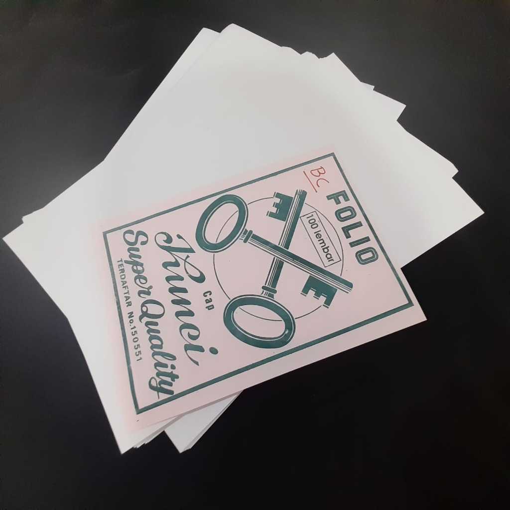 

100 LEMBAR bc tik putih 200gr pindo folio 21,5x33cm f4 bc