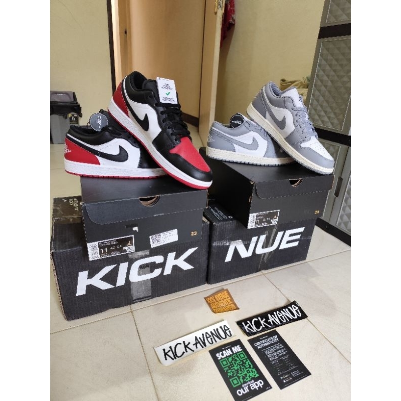 Nike air jordan Low 1 Vintage Grey dan Bred Toe