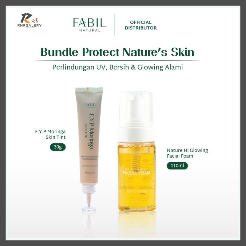 [2 pcs] Fabil Bundle Protect Nature Skin - Nature Hi Glowing Facial Foam + Skin Tint Sunscreen