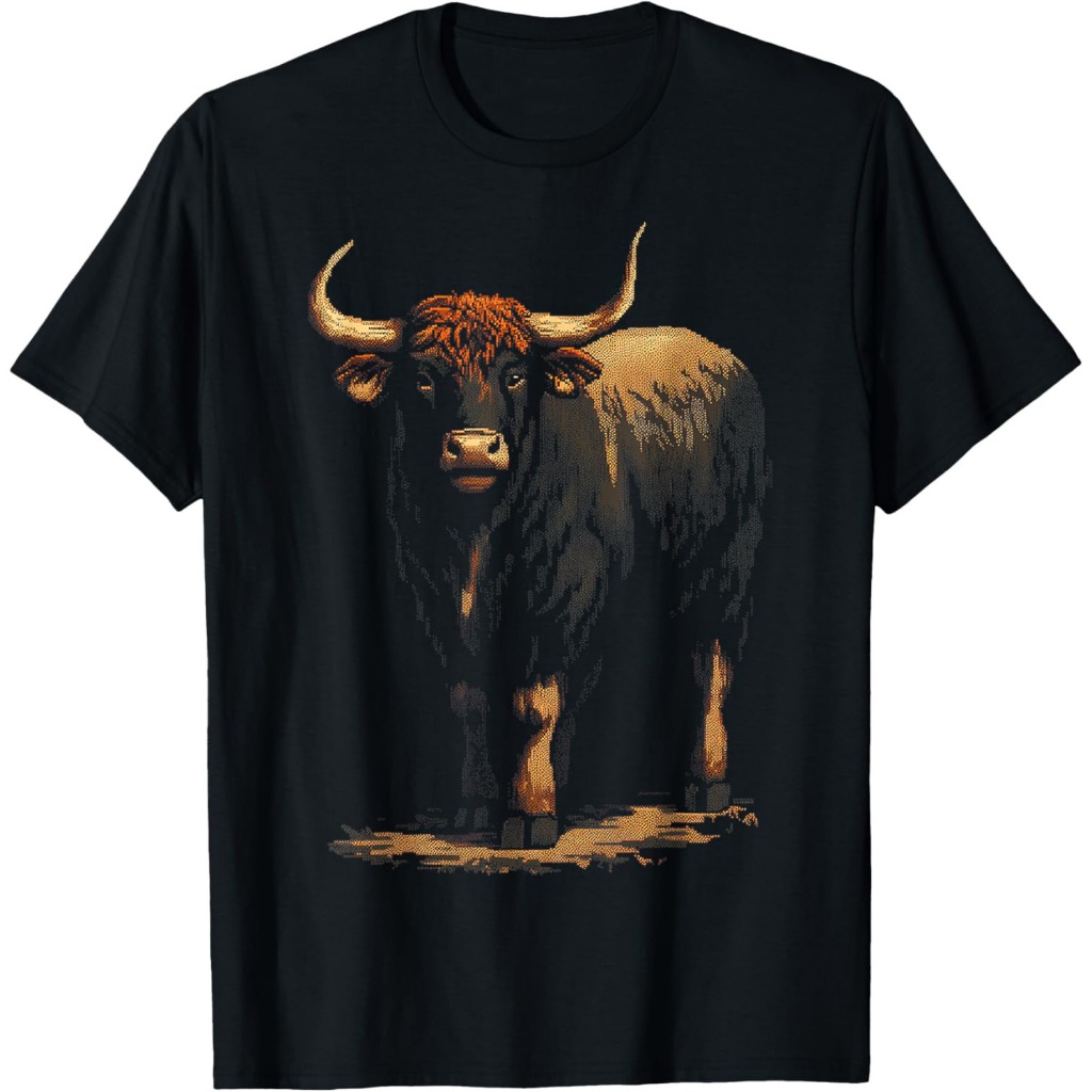 Kaos Karya Seni Motif Hewan Banteng Kaos Banteng