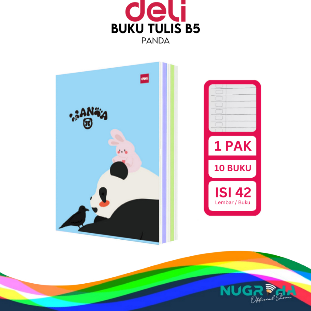 

2025 Buku Tulis Sekolah DELI 42 Lembar Panda