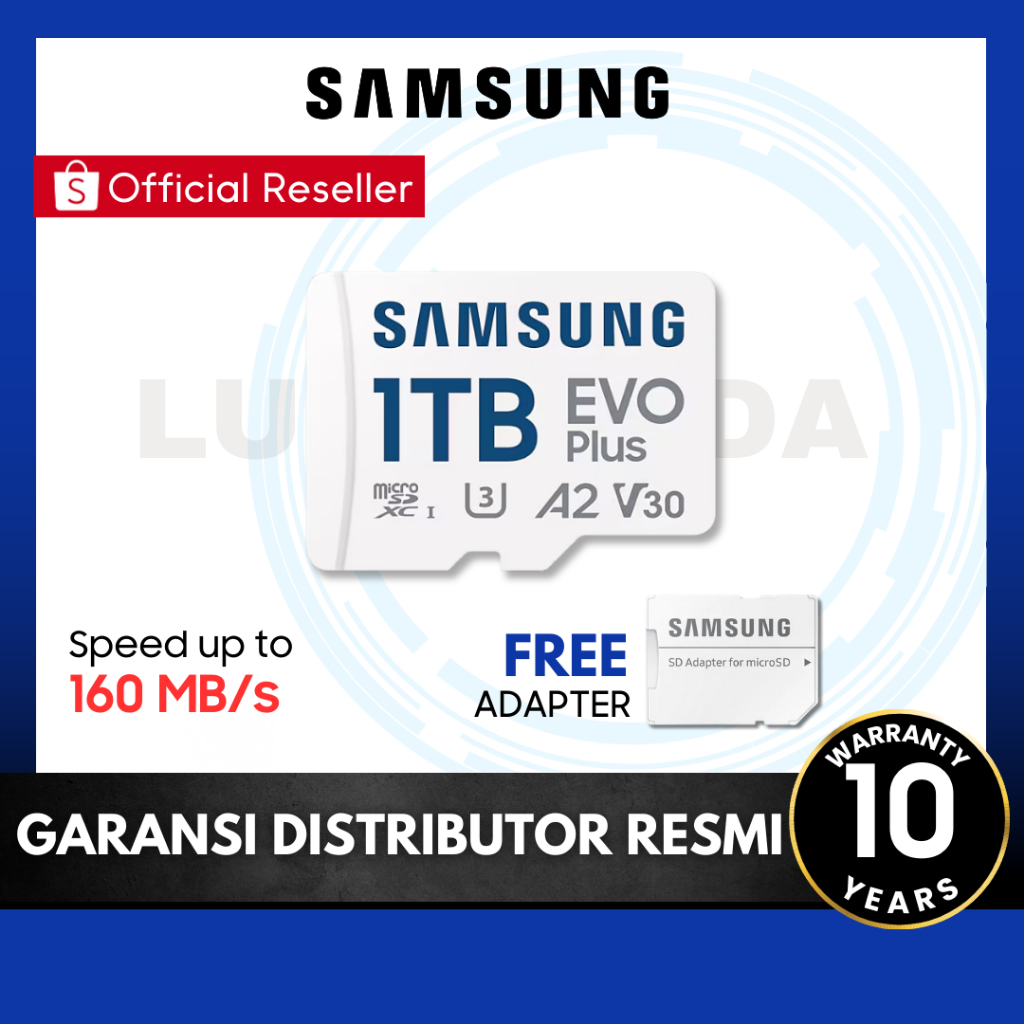 Samsung Micro SD EVO PLUS 1TB MicroSD SDXC Micro SD Memory Card HP Kartu Memory 160MB/s UHS-III (U3)