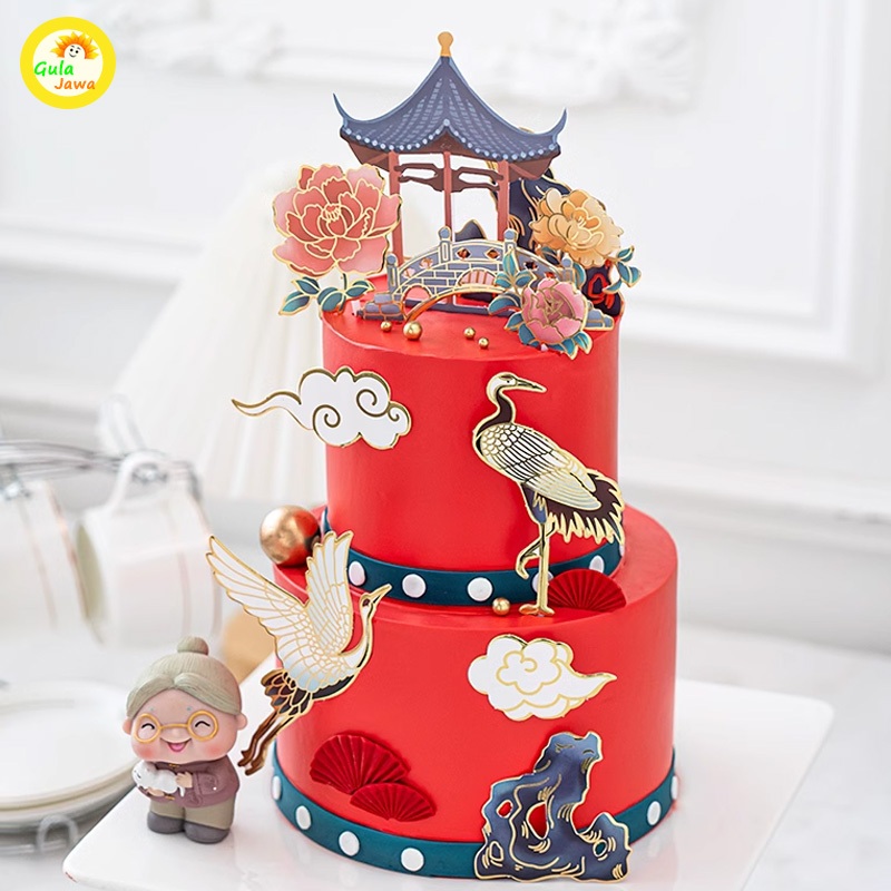 

Topper Aklirik Imlek Set Chinese Style Kakek Nenek Cake Topper Dekorasi Birthday