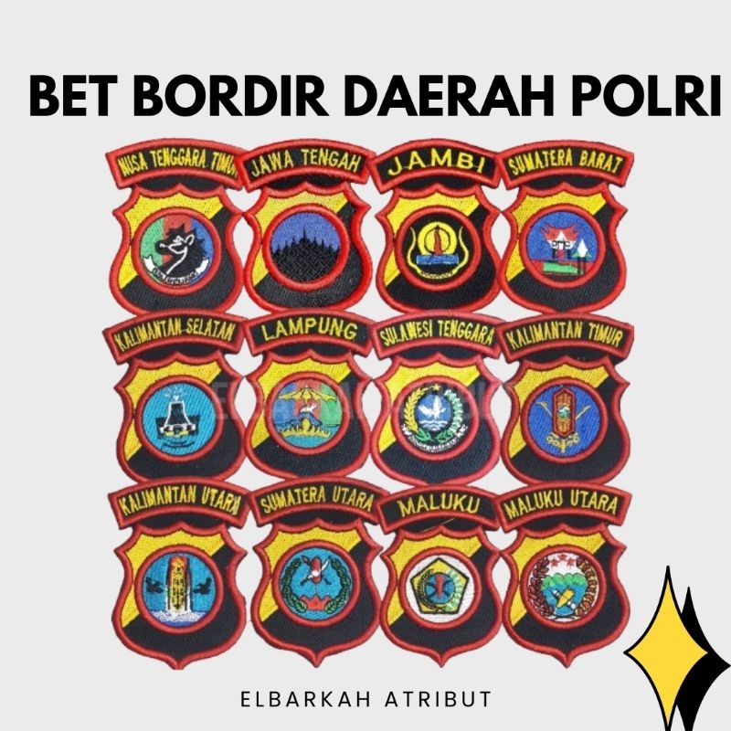 BET BORDIR TIMBUL PATCH LOGO POLDA LENGKAP POLDA SE-INDONESIA