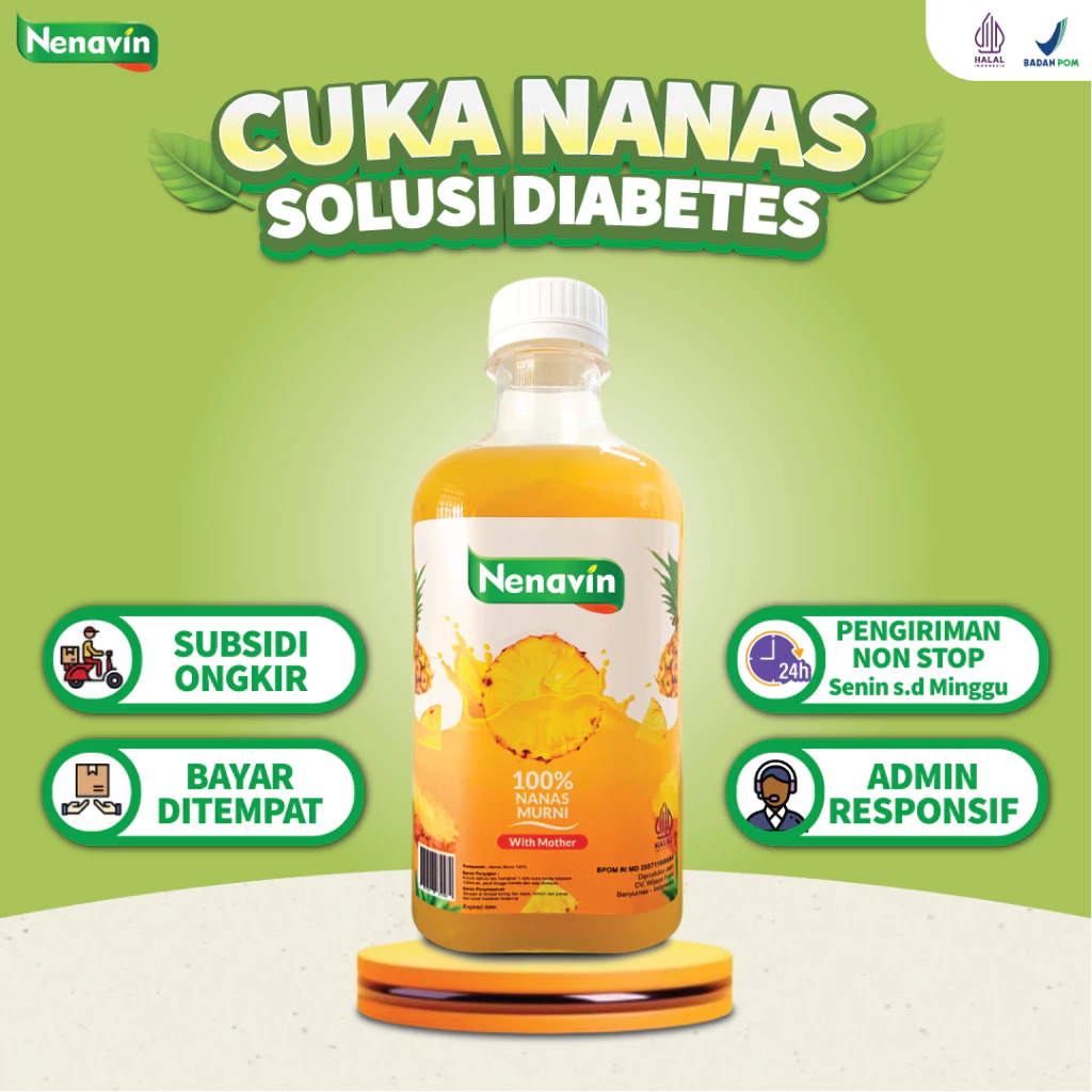 

Nenavin - Cuka Nanas Atasi Lonjakan Gula Darah Tinggi & Kesehatan Tubuh - 100% Nanas
