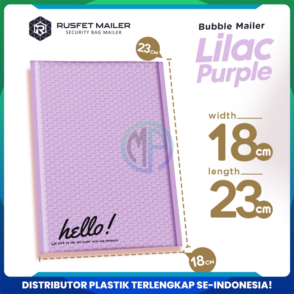 

AMPLOP BUBBLE MURAH | BUBBLE MAILER | LIGHT PURPLE 18X23CM