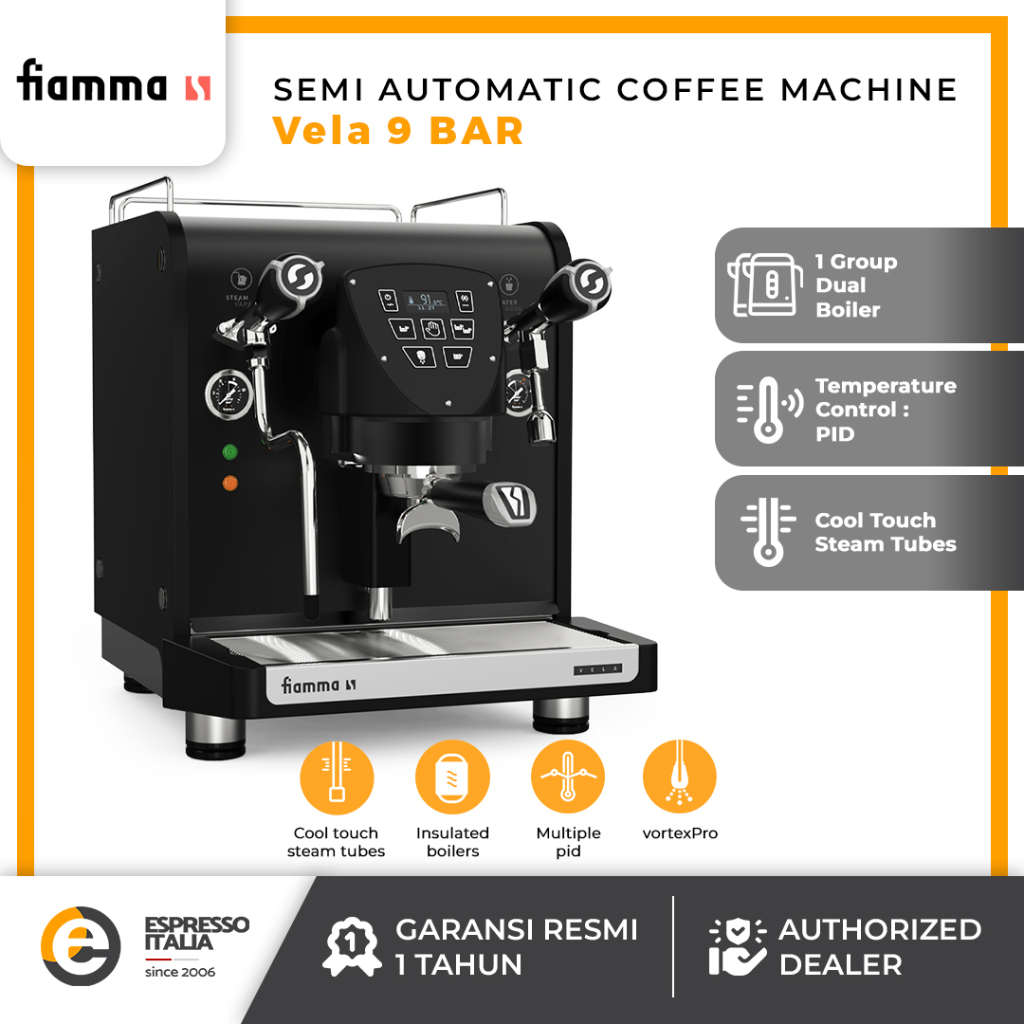 FIAMMA VELA MB - Mesin Kopi Espresso Semi automatic 1 Group Multi boiler
