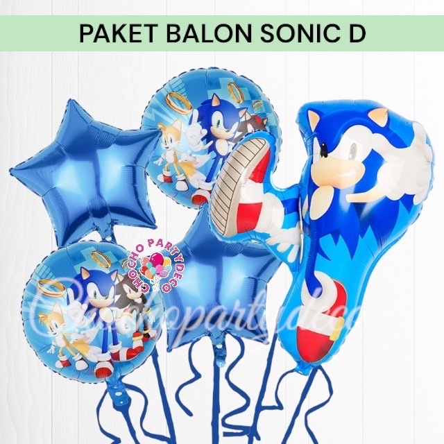 Paket Balon SONIC THE HEDGEHOG D / Dekorasi Ulang Tahun Super Sonic