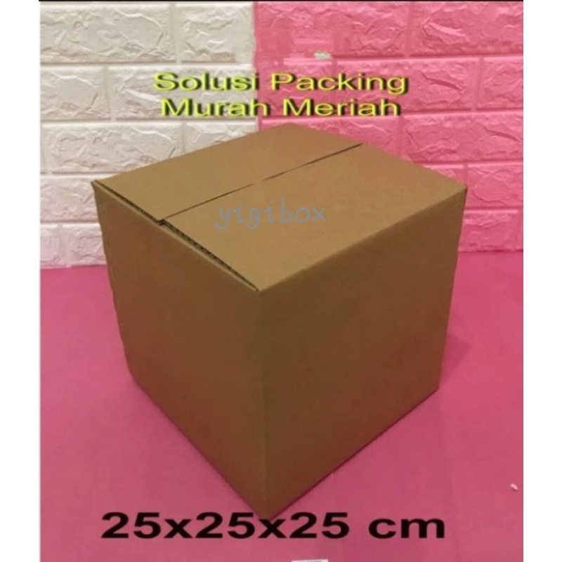 

Kardus Karton Box Ukuran 25x25x25 CM.... ST Single Wall Polos Untuk Packing Souvenir dll