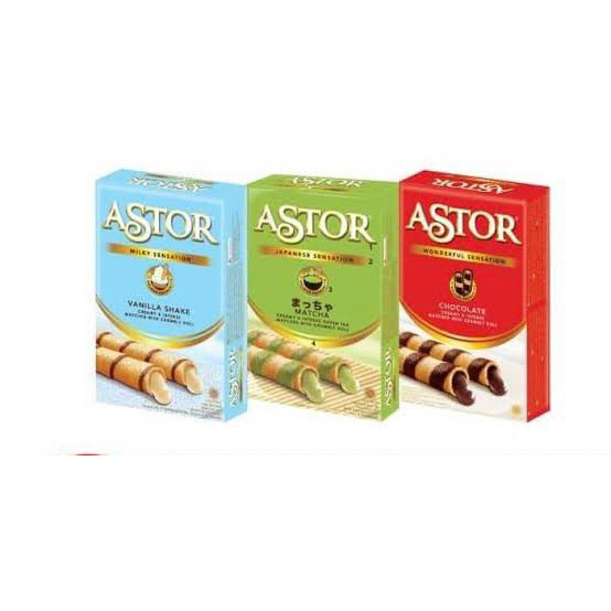 

astor wafer roll 40gr - astor matcha - astor cokelat