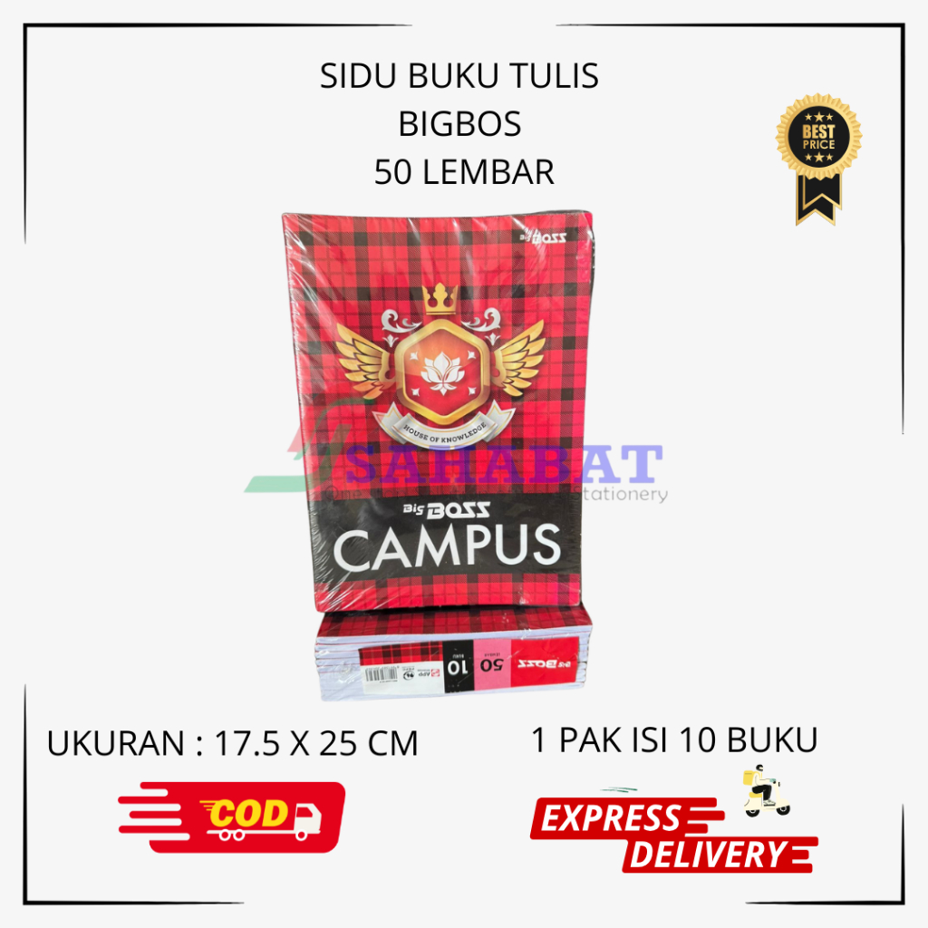 

SIDU Buku Tulis 50 Lembar Bigbos 50 Lembar Buku Sekolah - 1 Pak Isi 10 Buku - Stationery