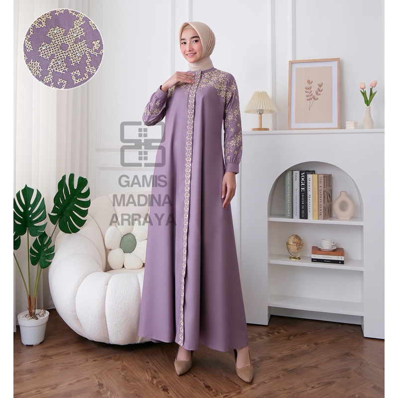 Gamis Bordir Katun Toyobo