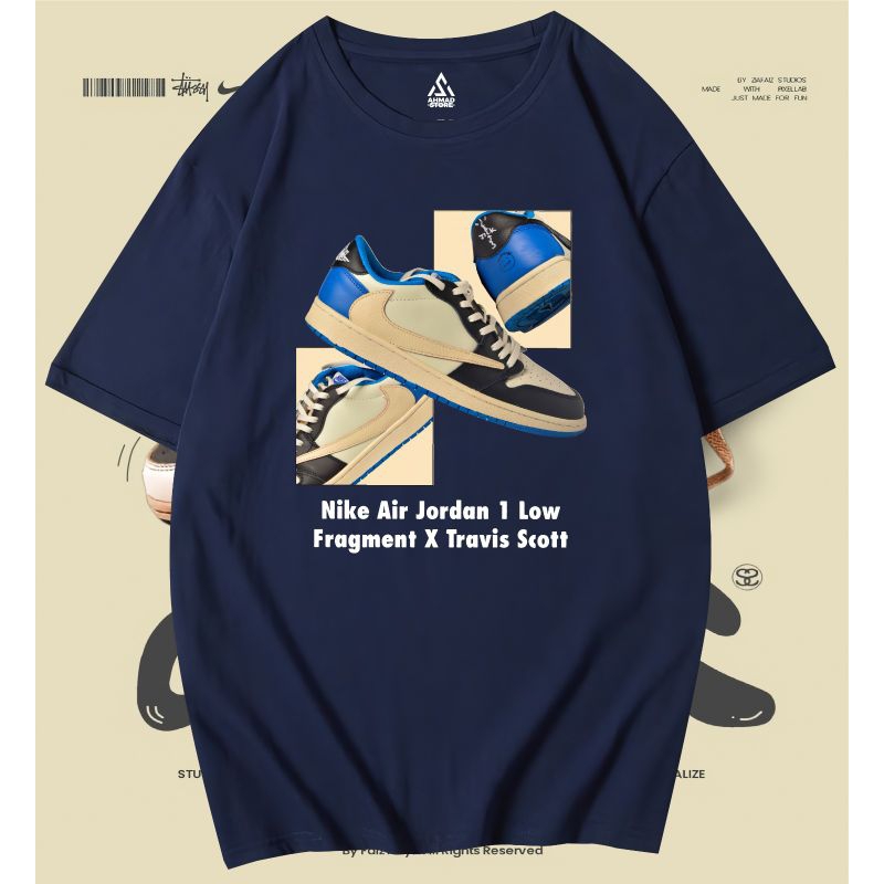 Kaos keren sablon  Nike Jordan X Low Travis Scott