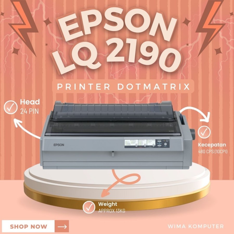 Printer Epson LQ2190 Garansi Distributor Dotmatrix Printer A3 Epson LQ-2190 Baru Garansi Toko (RK)