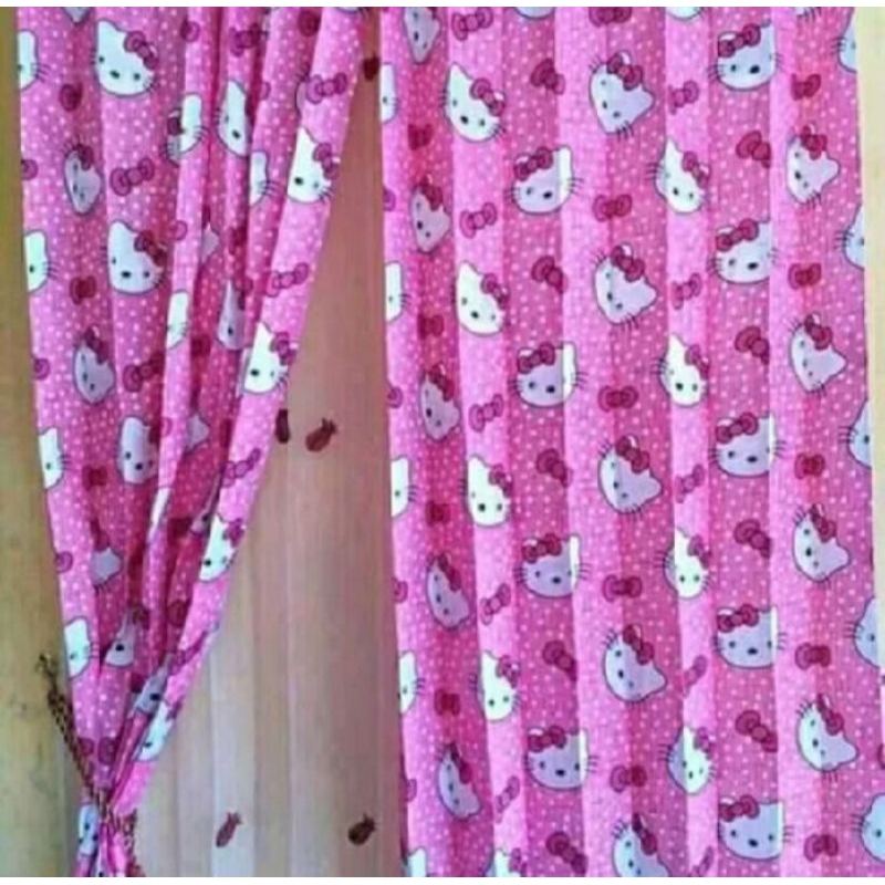 GORDEN PLISKET MOTIF HELLO KITTY AND DORAEMON CANTOLAN MODEL KAWAT S