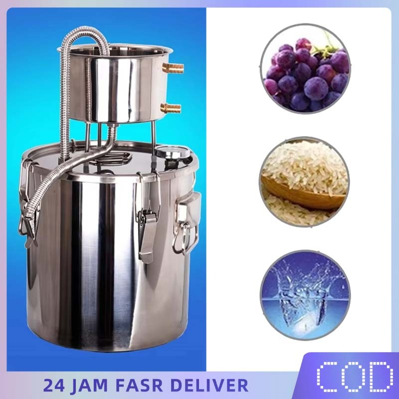 12L Alat Penyulingan Destilasi Alkohol 304 Stainless Steel Distiller Moonshine Destilasi Set Penyuli