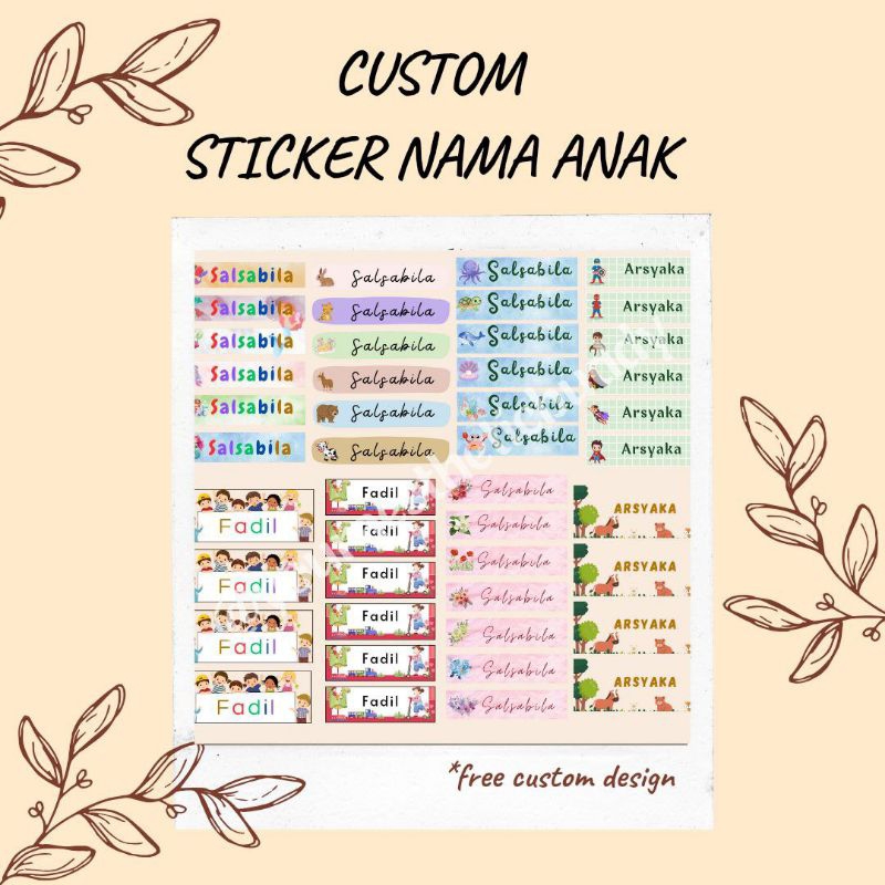 

CUSTOM STICKER NAMA ANAK 50-55pcs by @youraestheticbuddy