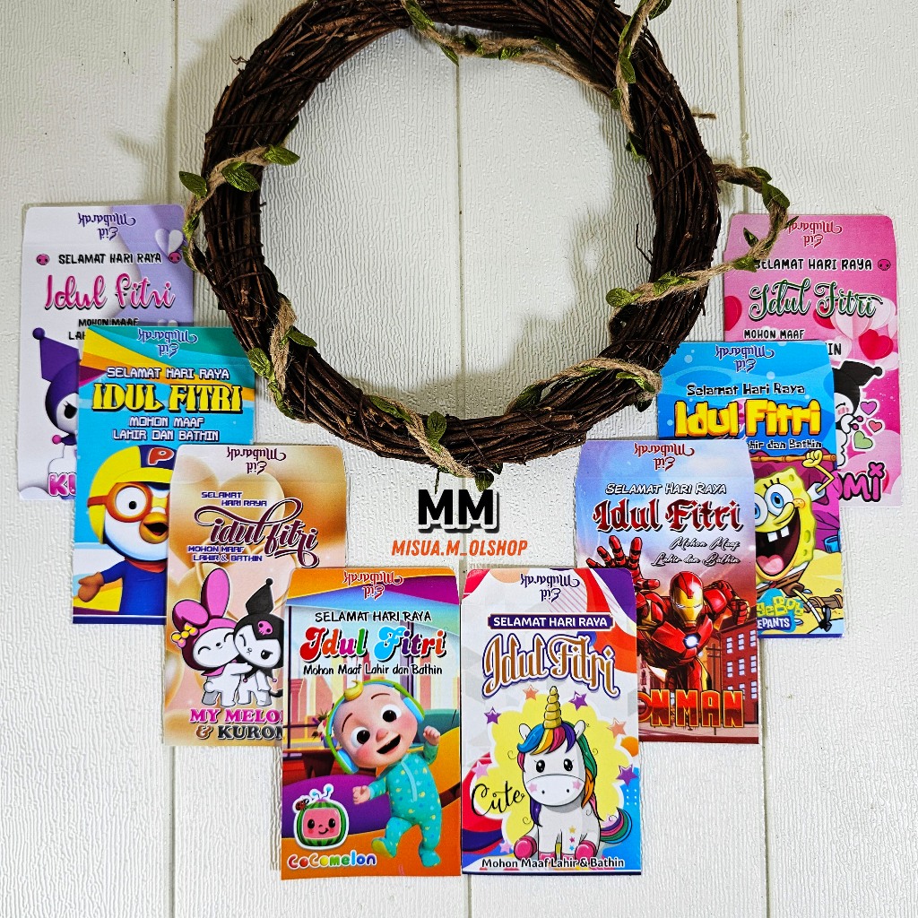 

10PCS AMPLOP LEBARAN IDUL FITRI MOTIF KARTUN MEDIUM/ AMPLOP ANGPAU LEBARAN KARAKTER LUCU