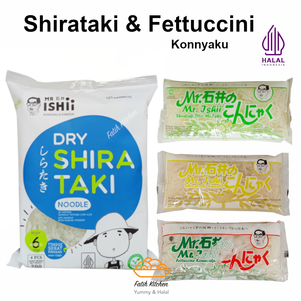 

MR. ISHII Shirataki Noodle Kering & Basah – Mie Tinggi Serat & Rendah Kalori, Cocok Untuk Diet