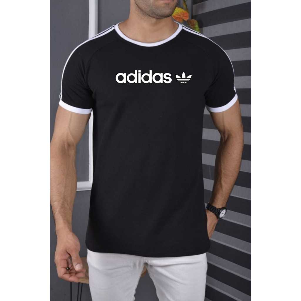 BAJU KAOS ADIDAS RETRO STRIPE 3  BAHAN SEMI COMBED 24S / KAOS T-SHIRT COWOK TRENDY / KAOS ADDS FLOOK