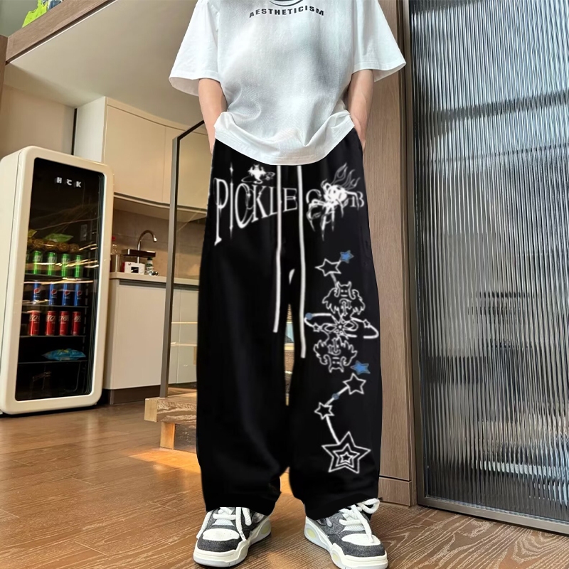 celana hip hop style baggy Celana y2k motif celana panjang pria nc pants
