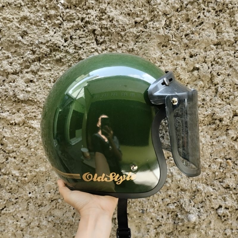 Helm Bogo Hijau Army Glossy