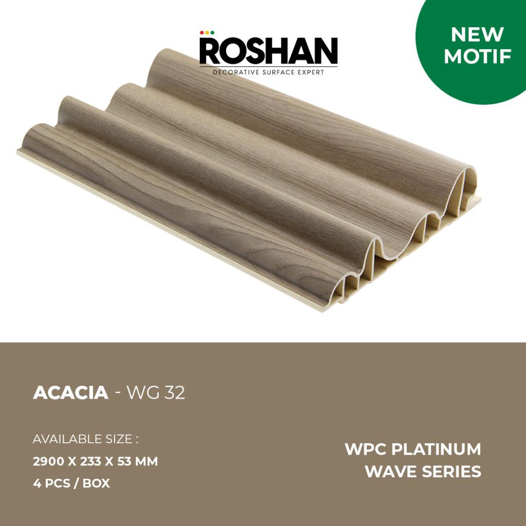 WPC WALL PANEL FLUTED 290 x 23.3 CM - FLUTED PLATINUM WAVE SERIES