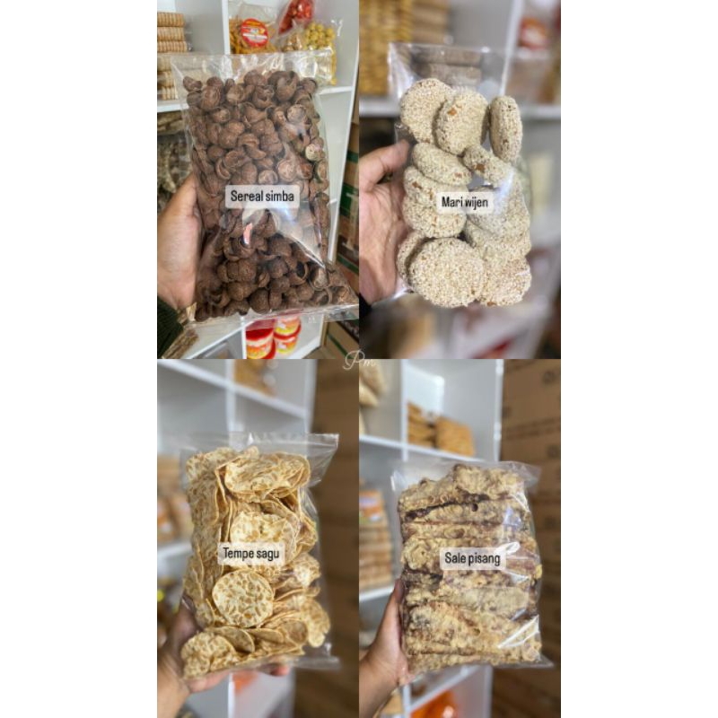 

snack cemilan kiloan viral bandung wijen, sereal simba, tempe sagu, sale, kacang mix, tiktak cikur, kriwil