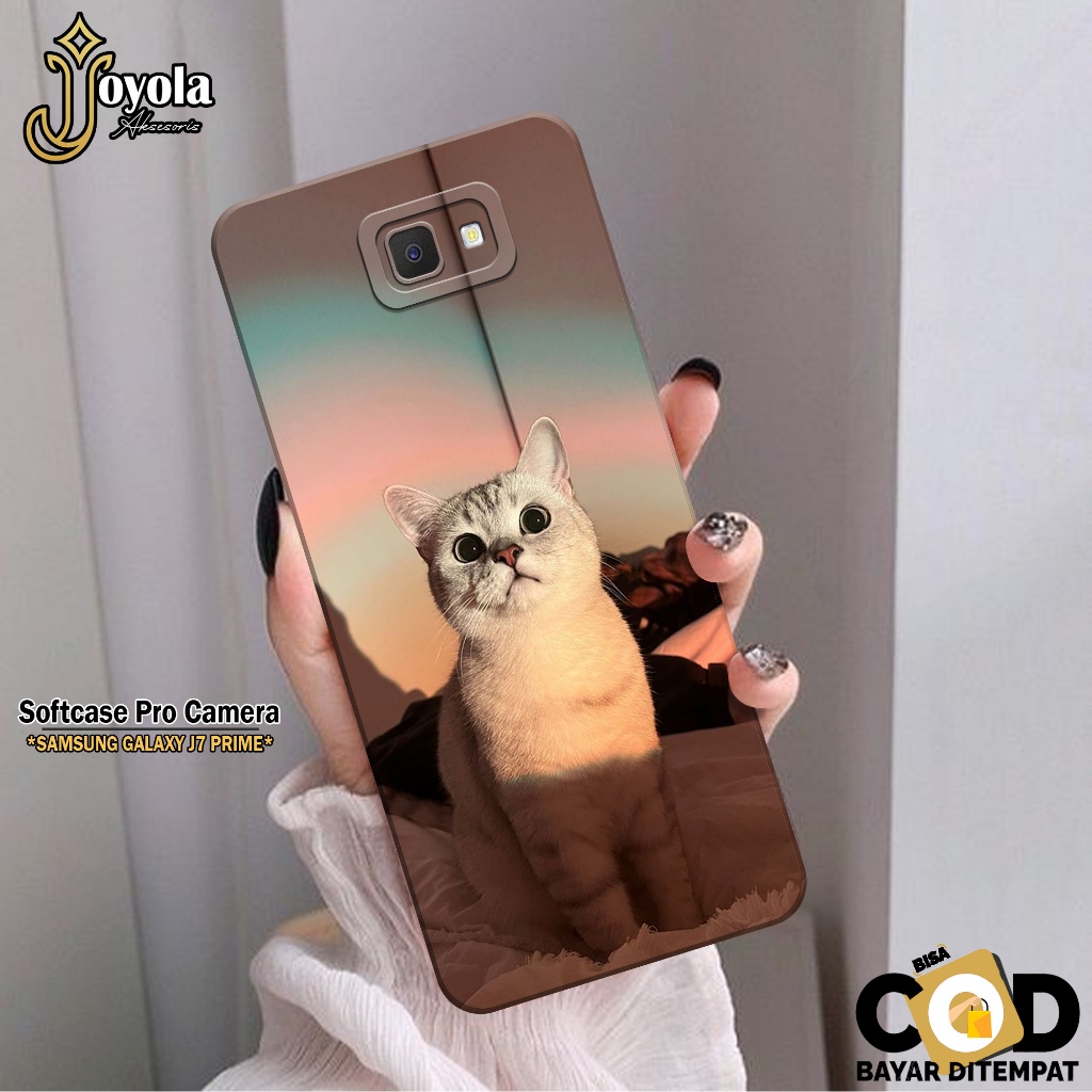 JOYOLA Case Samsung Galaxy J7 Prime Fashion Case Kucing Softcase Samsung Galaxy J7 Prime Pro Camera 