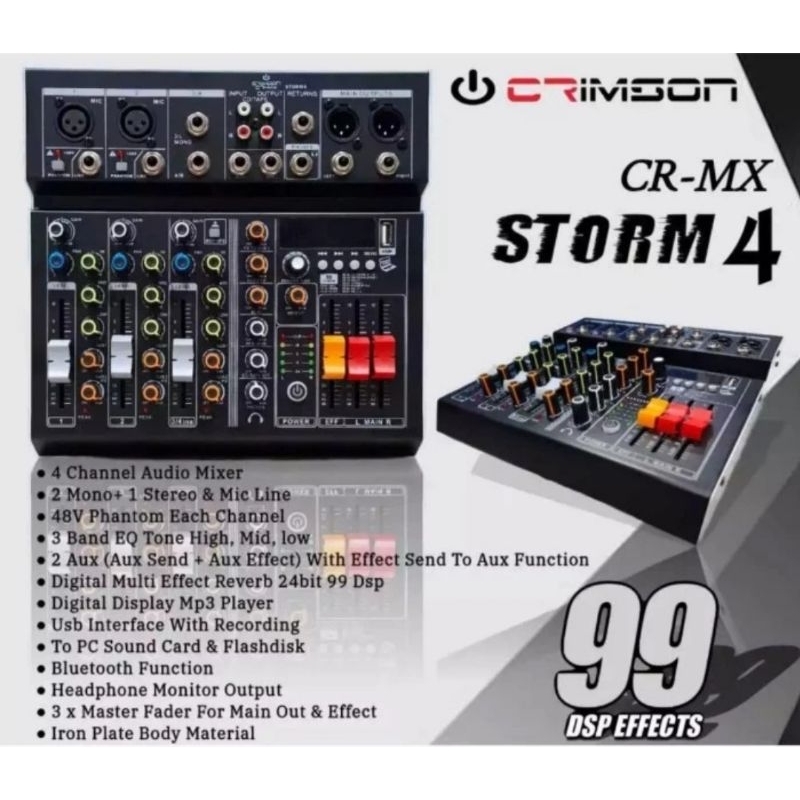 Mixer Crimson 4 channel Mixer 4 channel ada aux 2