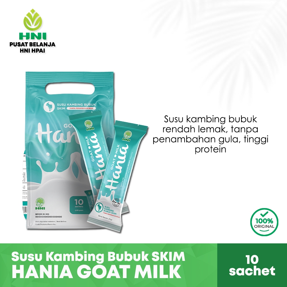 

Hania Goat Milk Skim HNI - Susu Kambing Bubuk SKIM Isi 10 sachet HPAI
