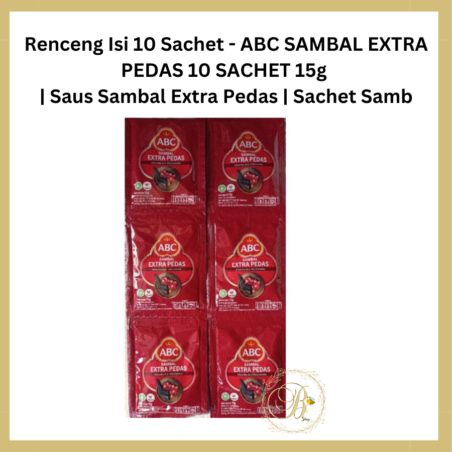 

Renceng Isi 10 Sachet - ABC SAMBAL EXTRA PEDAS 10 SACHET 15g | Saus Sambal Extra Pedas | Sachet Samb