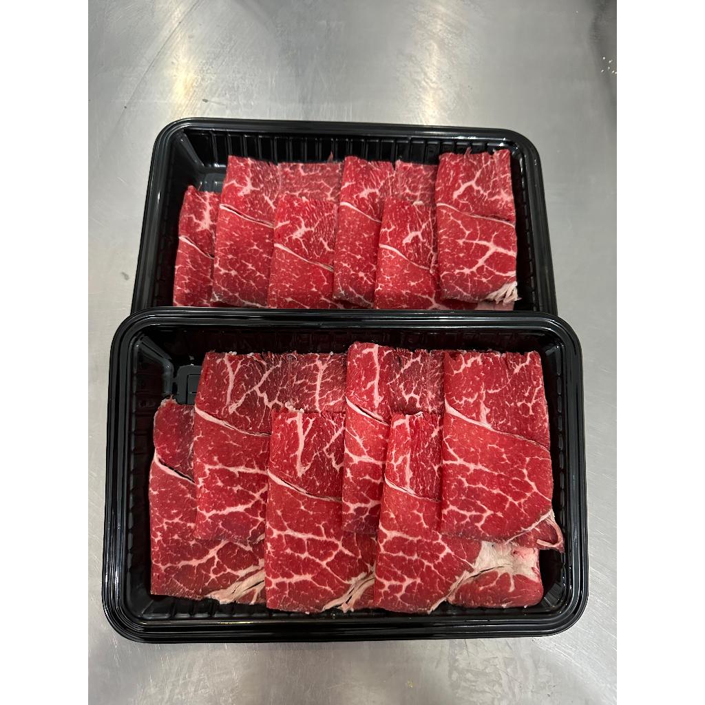 

AUS Wagyu Bolar Blade Mb5+ Shabu Cut - Daging Shabu Shabu AUS Wagyu Bolar Blade Mb5+