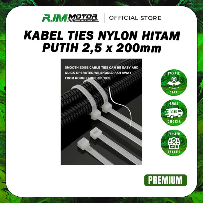 

Kabel Ties Kuat Nylon Hitam Dan Putih 2,5 x 200 mm Pengikat Plastik , Kabel Serbaguna TERMURAH RUNGKUTJAYAMAKMUR