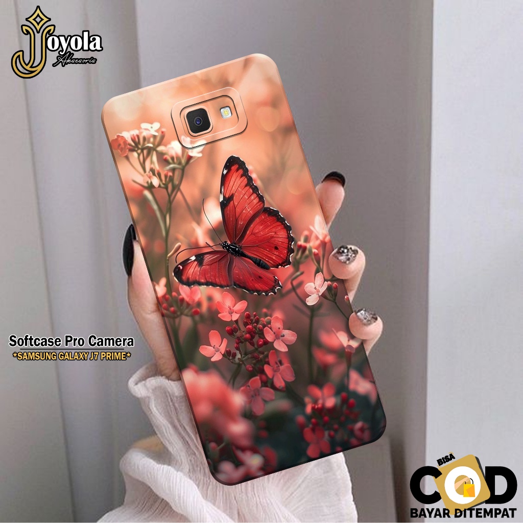 JOYOLA Case Samsung Galaxy J7 Prime Fashion Case Kupu Kupu Softcase Samsung Galaxy J7 Prime Pro Came