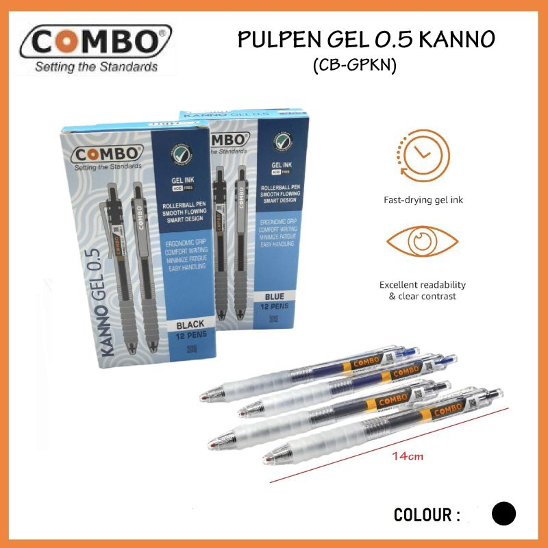 

GEL PEN COMBO KANNO 0,5mm WARNA HITAM (LSN)