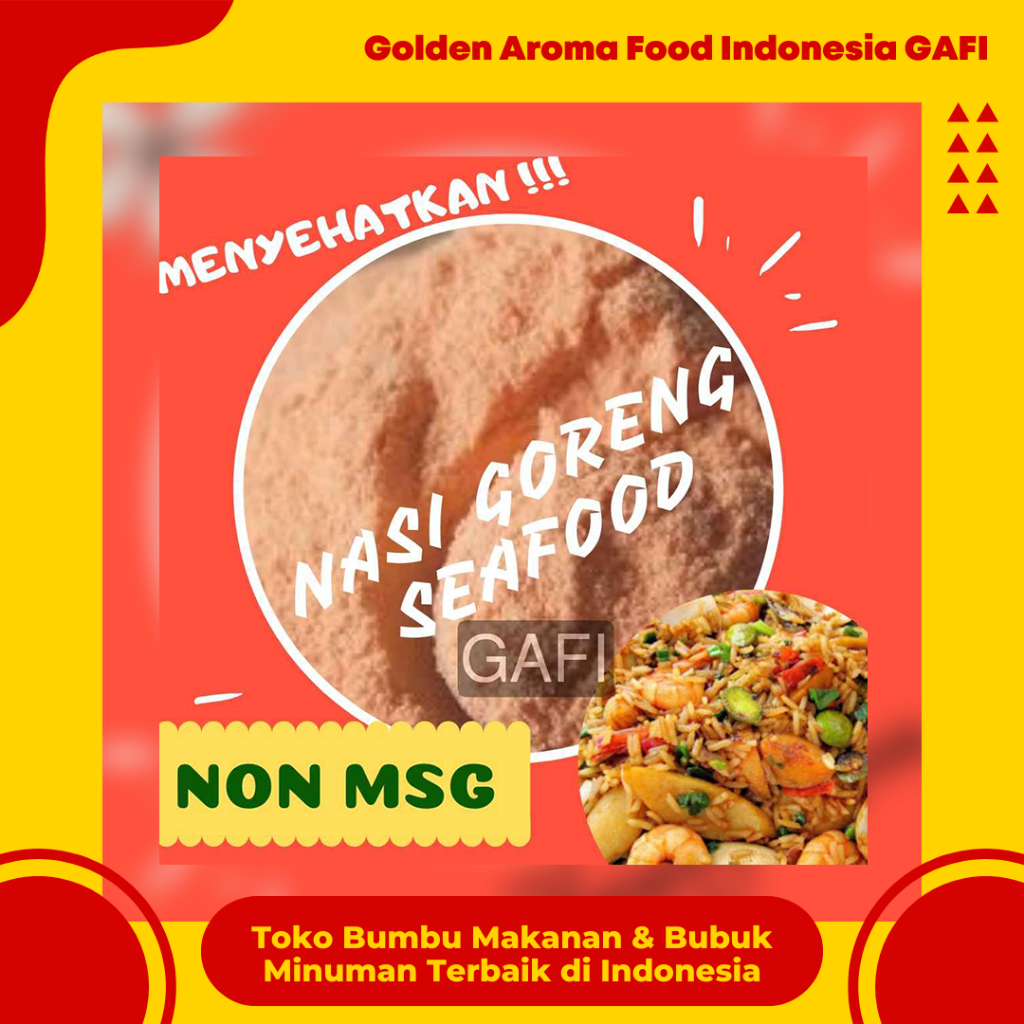 

GAFI Food Bumbu Tabur Rasa Nasi Goreng Seafood NON MSG 1 Kg Enak Murah Bubuk Tabur Rasa Nasi Goreng Seafood Halal NO MSG